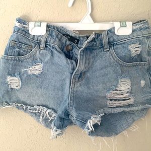 Light denim shorts